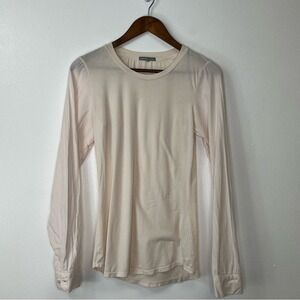 James Perse Long Puff Sleeve Blouse Cream Size L